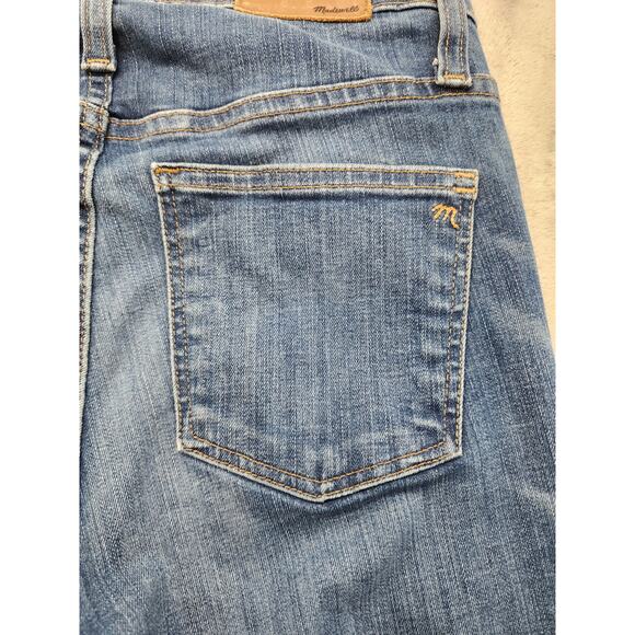 Madewell 10” High Riser Skinny Skinny Jeans Size 25 Blue Raw Hem Button Fly - Picture 4 of 15